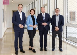 Obmann der OÖ Rübenbauern Martin Bäck; Agrar-Landesrätin Michaela Langer-Weninger, PMM; AGRANA-Vorstand DI Dr. Norbert Harringer und EZG Donautal GF Josef Lehner